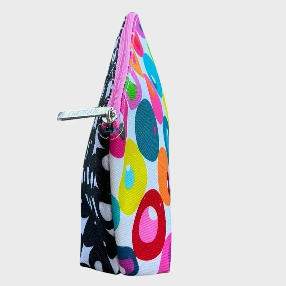 Clinique Kapitza Cosmetic Makeup Bag Travel Zipper Pouch Lined NWT